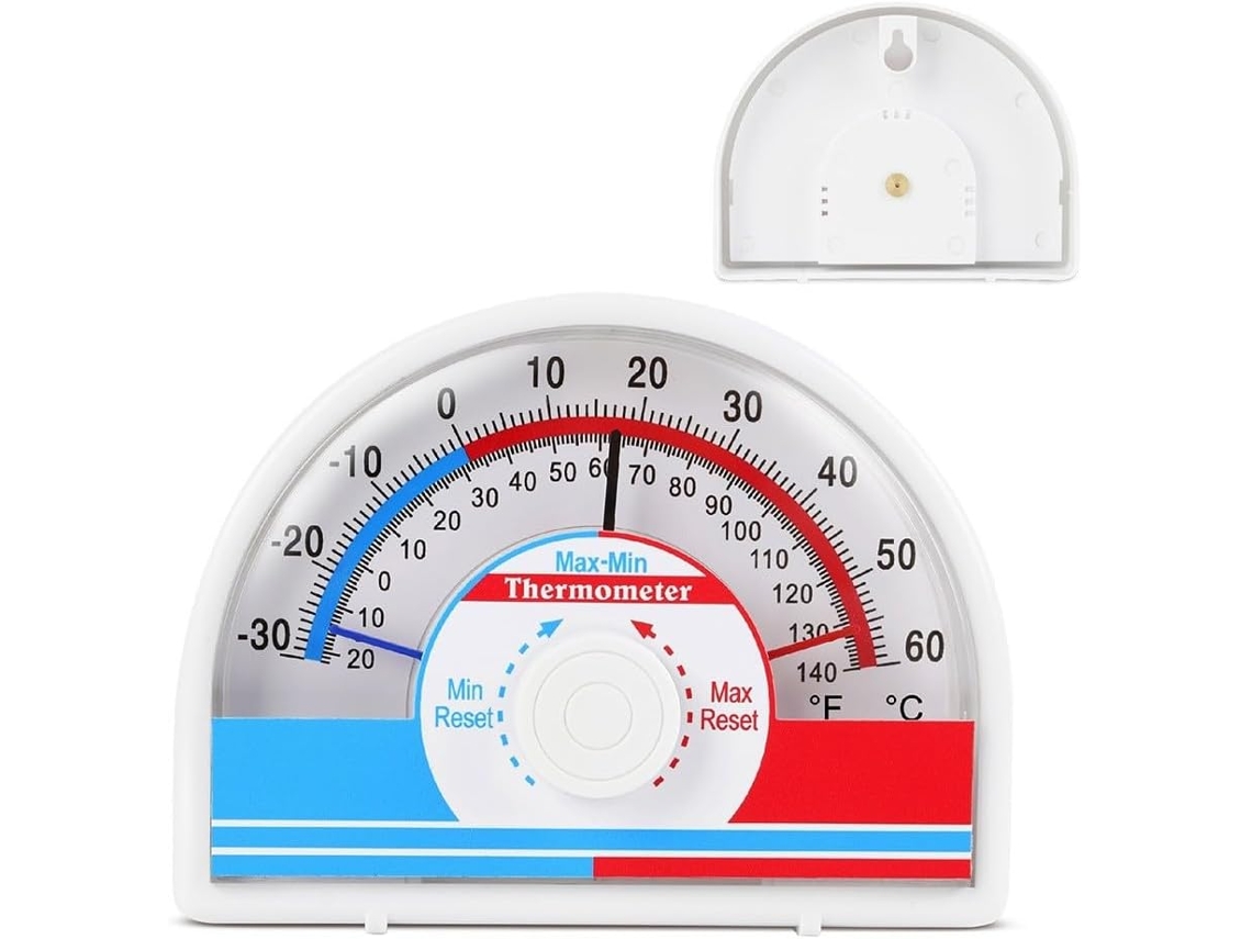Termômetro Analógico De Mínima E Máxima Para Uso Interno E Externo, Faixa De -30 A 60 °c