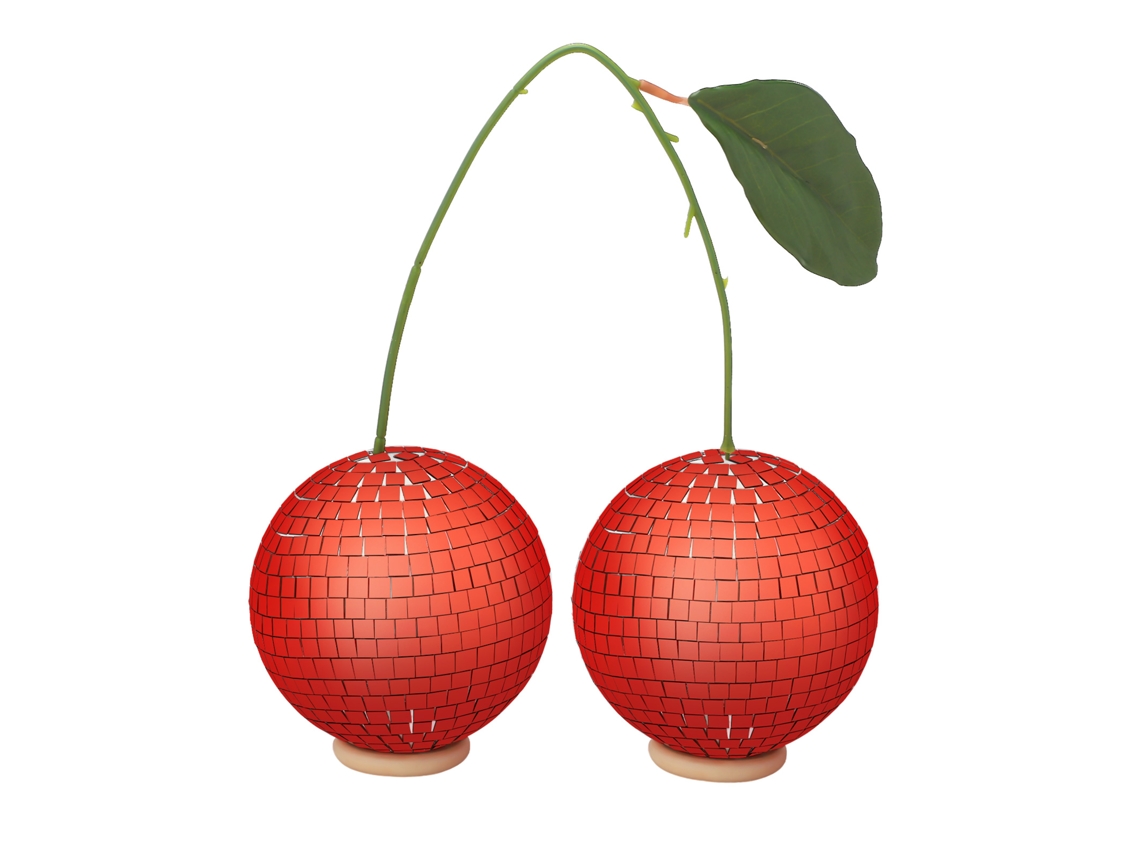 Bola De Discoteca (bolas Duplas Vermelhas, Espelho De Vidro) Eoocoo