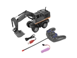 Brinquedo De Escavadora Controle Remoto 1:20 Rotação Livre 5 Canais Luzes Frias