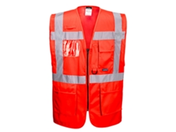 Colete Executivo De Alta Visibilidade Berlim Vermelho / Xl