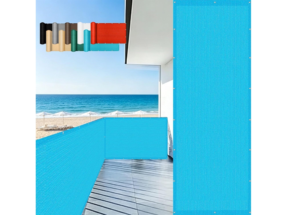 Tela De Privacidade, Guojun, 105 X 460 Cm, Hdpe, 220 G/m², Resistente Ao Vento, Respirável, Azul