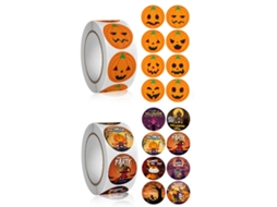 Decorações De Halloween, Rolo De Adesivos Autoadesivos Para A Temporada Assustadora Para Crianças, Adesivos À Prova Dágua Com Bruxa, Abóbora, Morcego