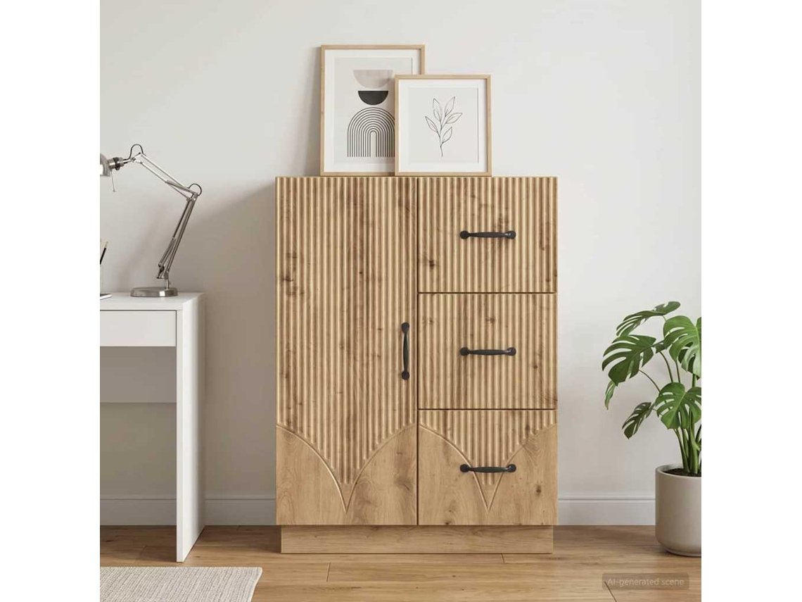 Vidaxl Buffet Carvalho Arttisan 66 X 34,5 X 87 Cm Derivados De Madeira