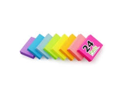 24 Blocos de Notas Autoadesivas de 3, 8 X 5 Cm, Cores Vibrantes BRILVIBERA