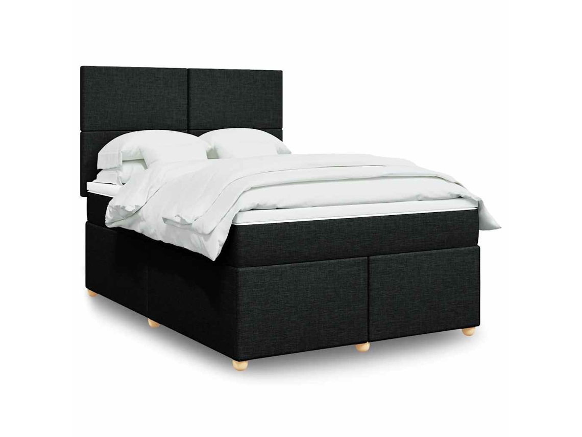 Vidaxl Cama Com Molas/colchão 160x200 Cm Tecido Preto