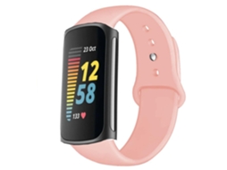 Bracelete Silicone Líquido para Rosa Fitbit by Google Charge 5