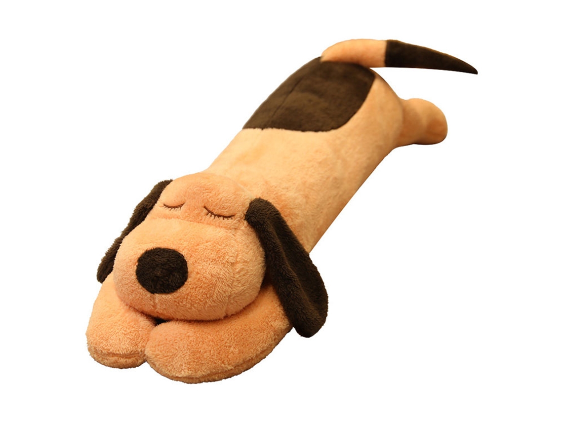 Brinquedo de Pelúcia Cachorro Algodão Pp Travesseiro Longo Fofo 60cm Marrom