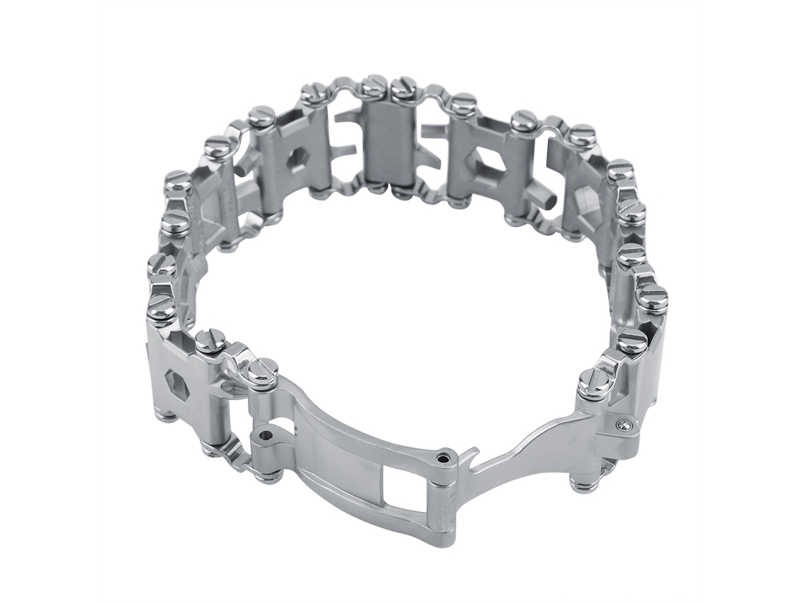 Bracelete Multifuncional Em Aço Inoxidável Laxiscreed Com 29 Funções Para Uso Externo E Portátil