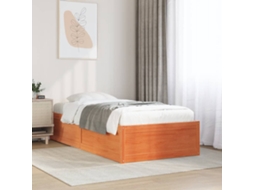 Cama Sem Colchão 90x200 Cm Pinho Maciço Castanho-mel
