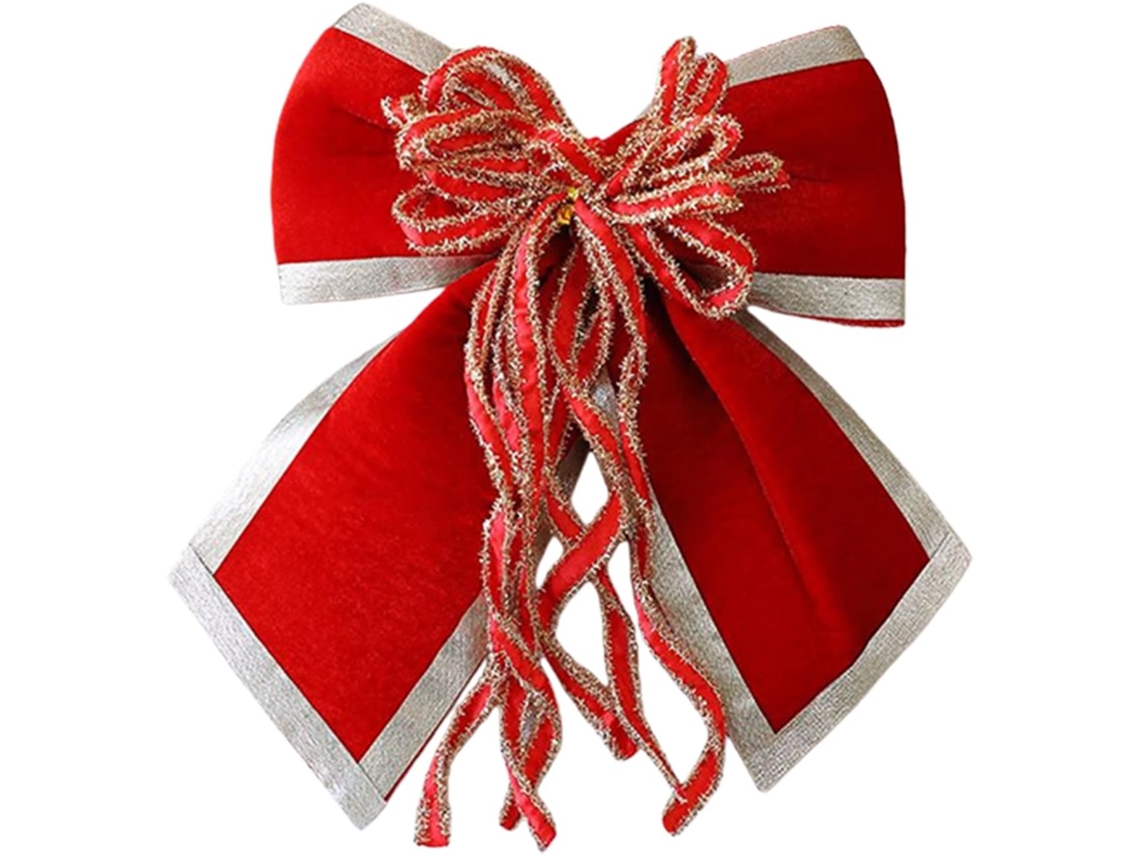 Laços De Natal Para Árvore De Natal - Decorações Festivas Em Vermelho E Dourado | Enfeites De Laço