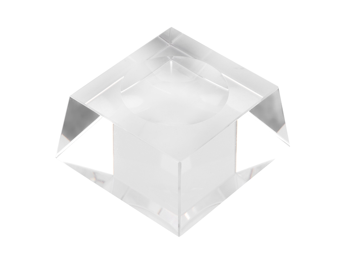 Bola De Cristal Transparente 8cm Decorativa Com Base Clara