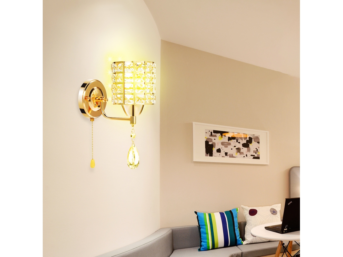 Lâmpada de parede moderna cristal abajur quarto sala corredor sconces E26/e27 S/MARCA