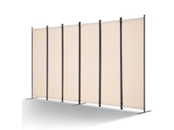 Biombo Separador Plegable De Ambientes 6 Paneles 3110 X 1805 X 450mm Bege Vevor