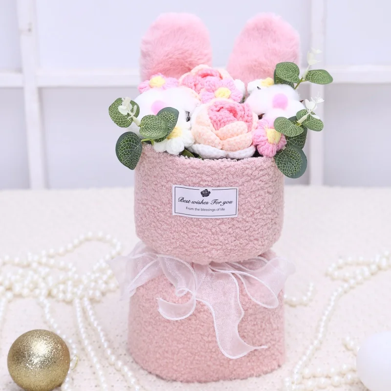 Buquês De Rosas Feitos À Mão Em Crochê, Buquês De Tricô, Decoração Para Casa