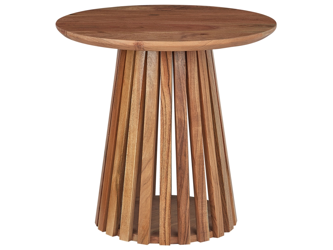 Mesa de centro BELIANI Mesilla de Madeira de acácia Castanho escuro 50x50x48