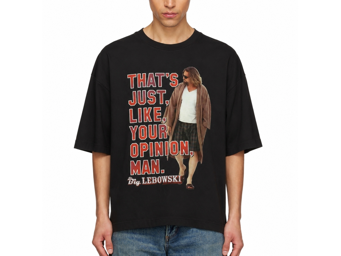 Rockinstone The Big Lebowski Your Opinion Black Adult T-shirt Size:s
