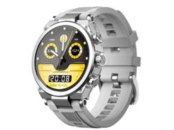 Smartwatch com chamadas Bluetooth, vários mostradores, modos multiesportivos e estilos de interface, prateado. Bestvite