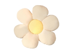Omni cojín de Piso Floral Cómodo para Niñas, Adolescentes Y Bebés para Leer Y Descansar 40cm Blanco Amarillo