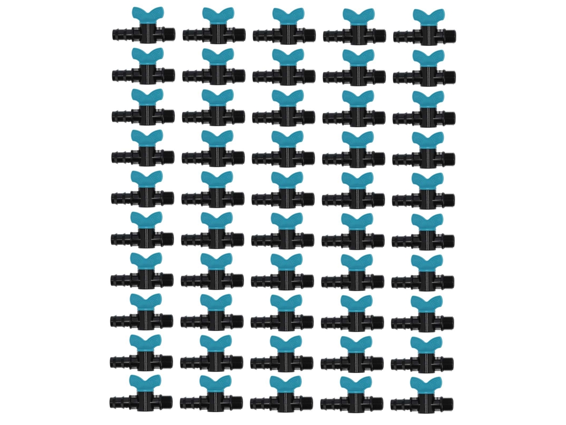 50 Válvulas Plásticas De Irrigação Rosca Macho 16x3/4in