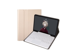 Lurelia Capa Com Teclado Bluetooth Para Ipad Air2 Com Toque Sensível E Destacável, Ouro E Branco