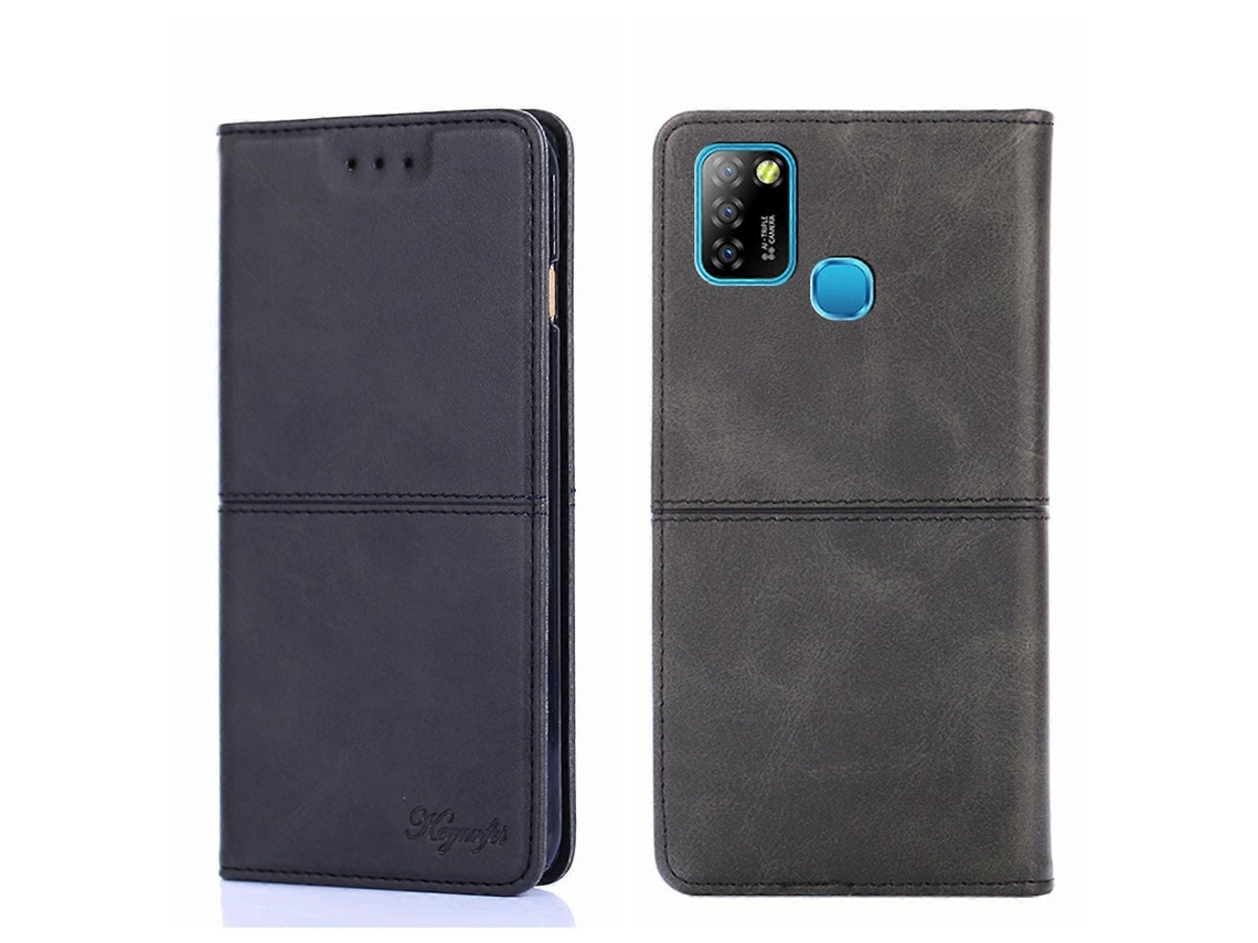 Capa De Celular Infinix Hot 10 Lite/smart 5 X657 Com Textura De Vaca, Magnética E Com Abertura Horizontal Em Couro.
