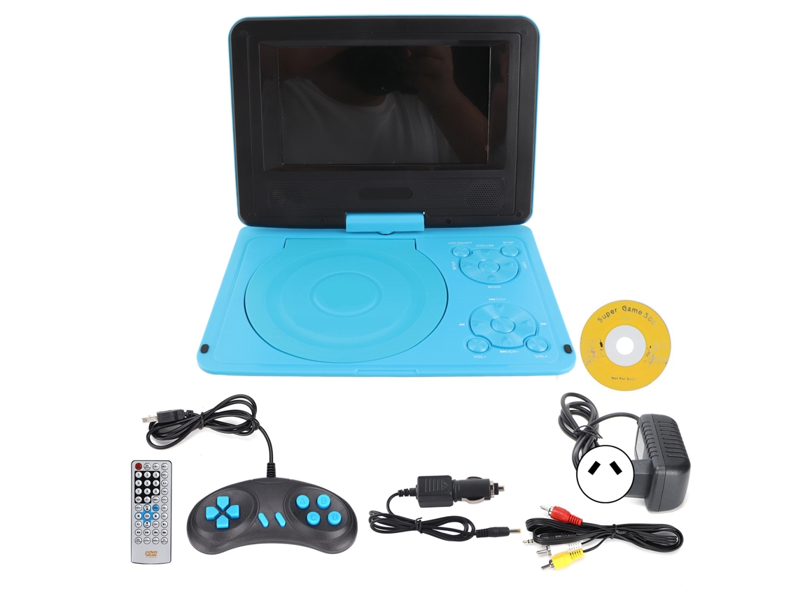 Reprodutor De Dvd Portátil Hd 6.8 Polegadas Multifuncional Para Carro E Exterior Tv Player (azul)