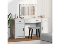 Vidaxl Mesa De Vestir Com Gaveta 3 Pcs Branco Madeira Processada