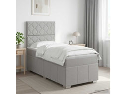 Vidaxl Cama Box Spring Com Colchão Cinzento-claro 100 X 200 Cm Tecido