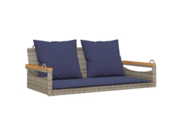 Maison Exclusive - Banco Baloiço Com Almofadões 109x62x40 Cm Vime Pe Cinzento