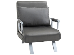 Sofá-cama 3 Em 1, Poltrona-cama, Cama De Hóspedes, Colchão Dobrável, Chaise Longue, 65x69x80cm, Cinza