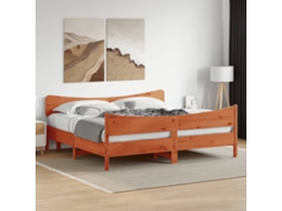 Vidaxl Cama Sem Colchão 200x200 Cm Pinho Maciço Castanho-mel
