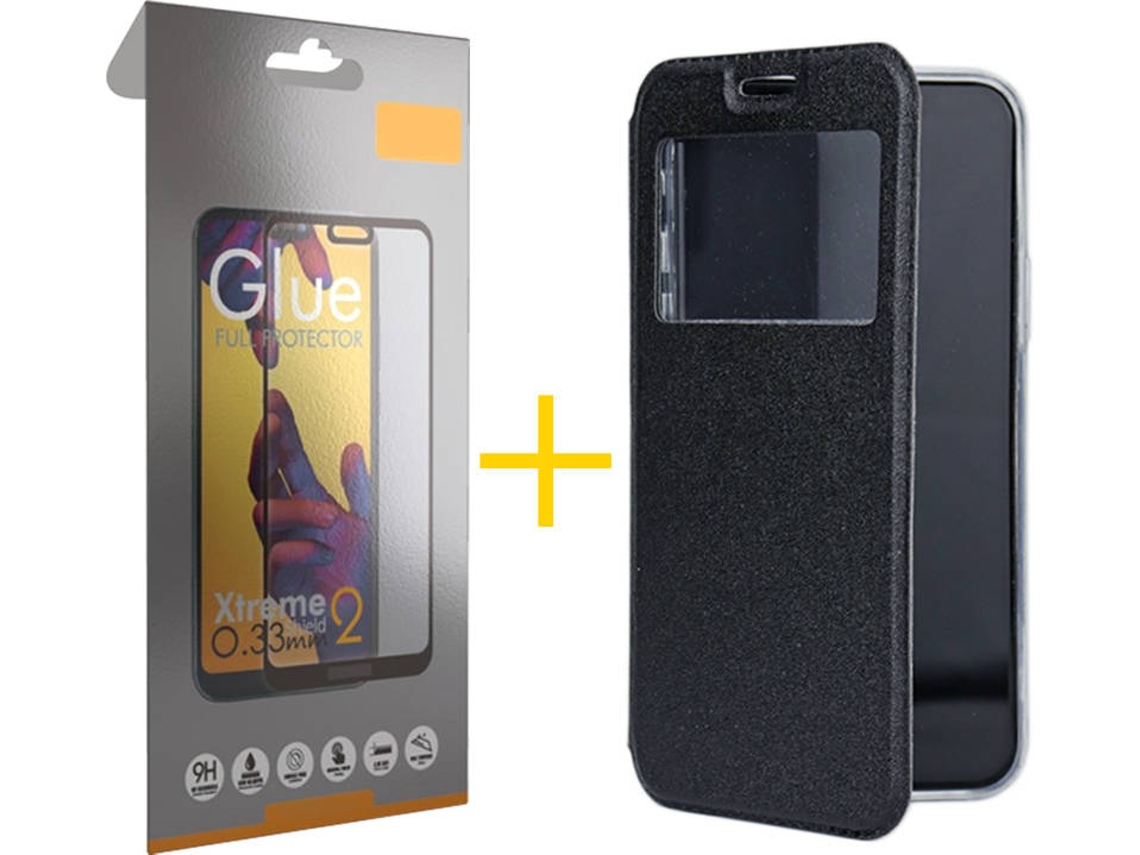 Kit Capa e Película Samsung Galaxy A52s SKYHE Full Gandy Flip Preto