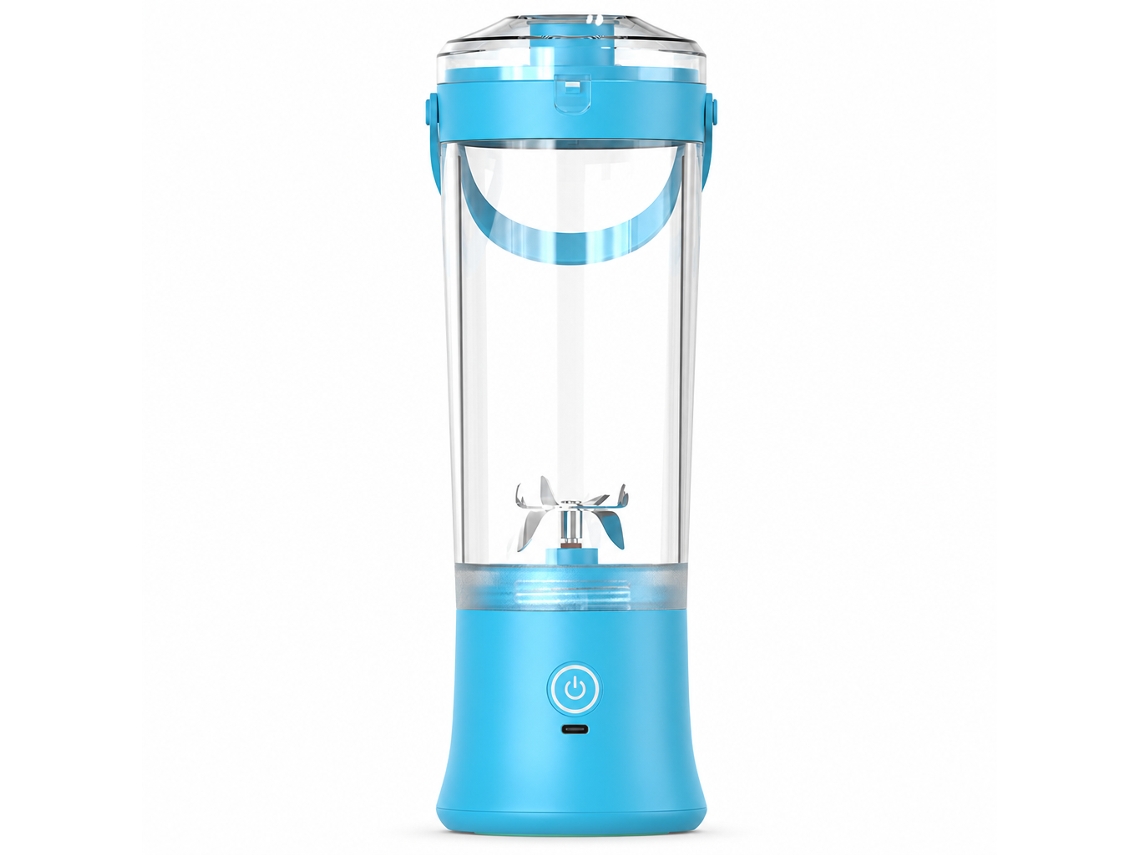 Liquidificadora Portátil Elétrica Azul, Copo Misturador Para Sucos E Batidos Em Casa