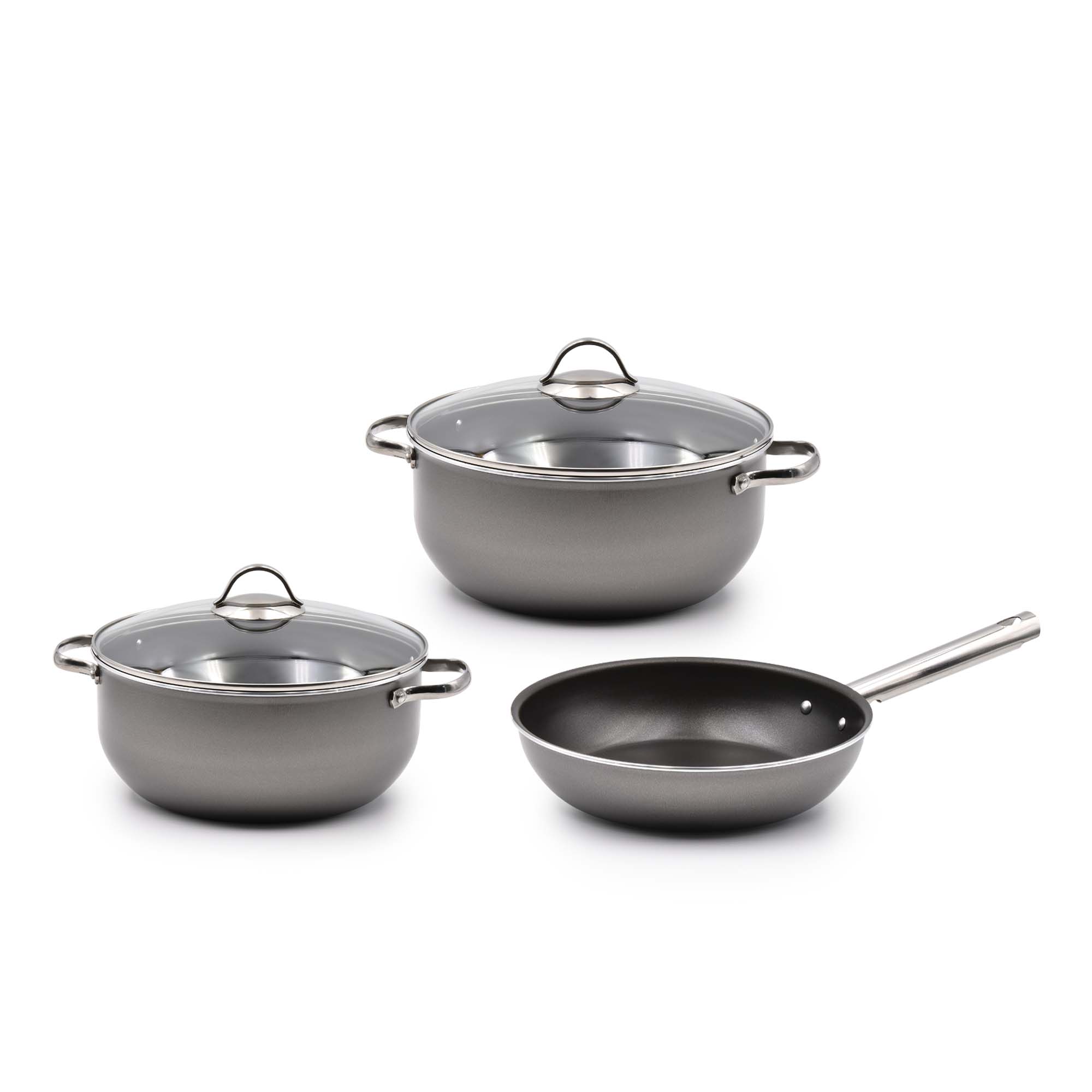 Trem Cozinha Anti-aderente CELAR PRATIK (3 peças - Cinzento)