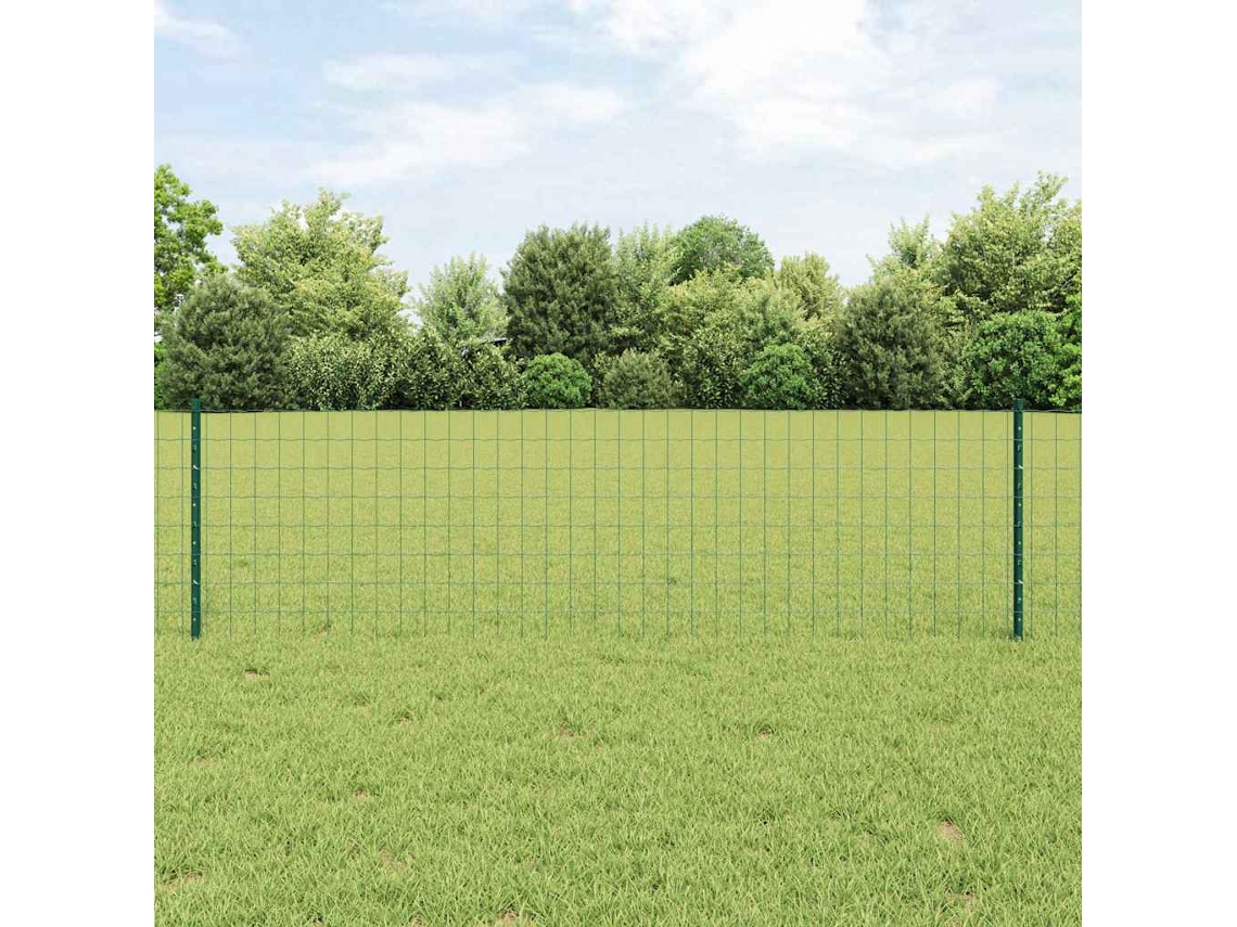 Vidaxl Cerca Euro Com Poste 50 X 0,6 M Aço Revestido De Pvc Verde