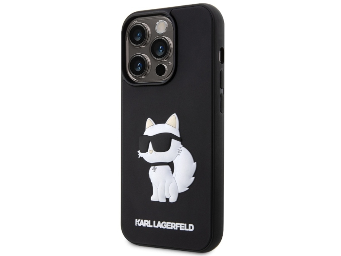 Capa para iPhone 14 Pro Max KARL LAGERFELD Pele Sintética Rígida Preto