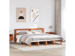 Cama Sem Colchão 180x200 Cm Pinho Maciço Castanho-mel