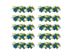 Bolas de flores para centro de mesa de casamento Vevor azul e branco (pacote com 10)