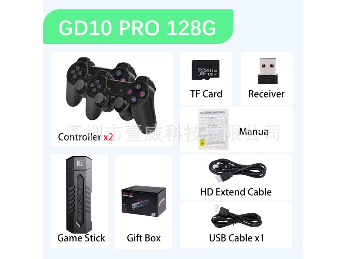 Console de jogos arcade doméstico 2.4g Hdgd10 Pro 128g YUNZII