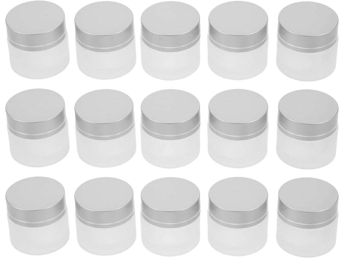 Conjunto De 15 Potes De Vidro Com Tampa De Rosca, Recipientes Cosméticos Vazios, Potes Para Amostras.