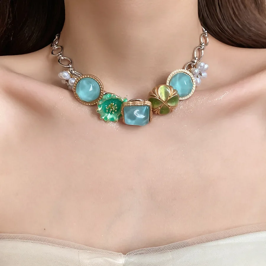 Colar Com Pingente De Resina Estilo Boêmio, Corrente Para Usar No Colo Em Conjunto Com Outros Modelos.