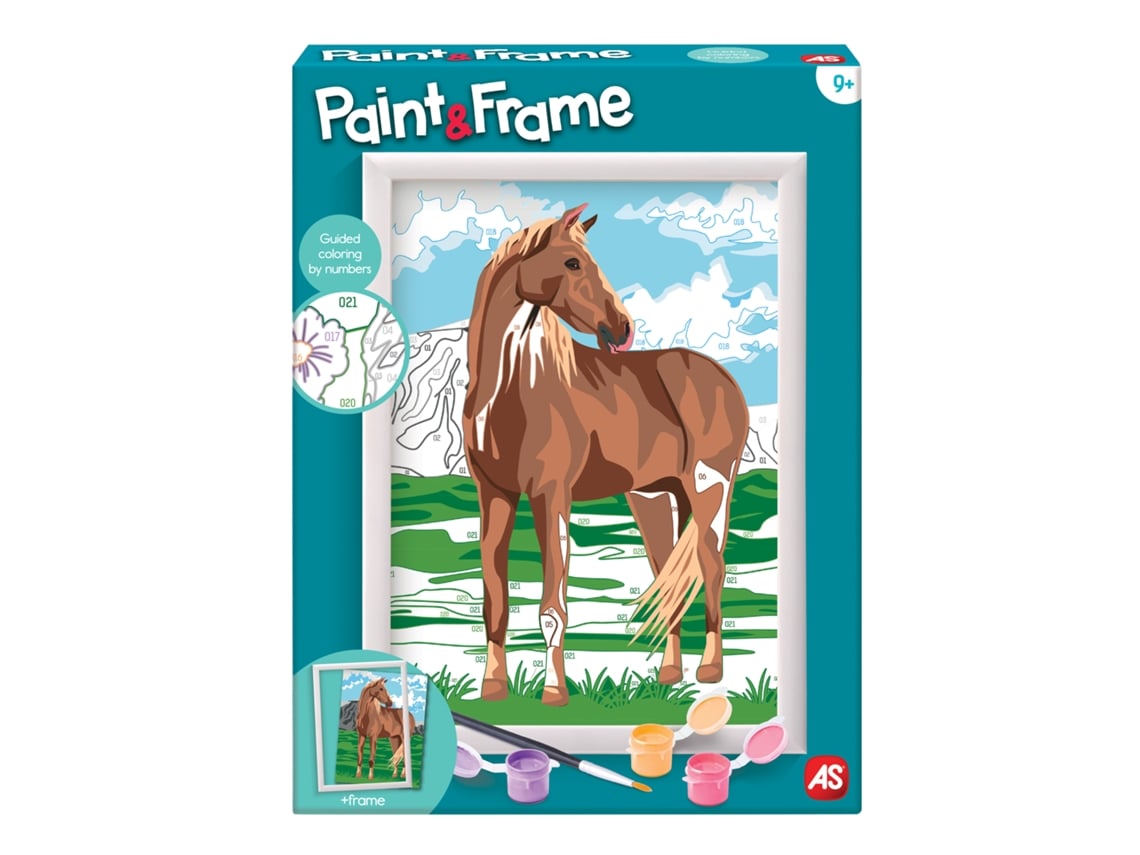 Jogo Criativo AS COMPANY Pintar com Numeros C/Tela 40X50Cm Cavalo Selvagem  1038-41015 (Idade Mínima Recomendada: 9 anos)