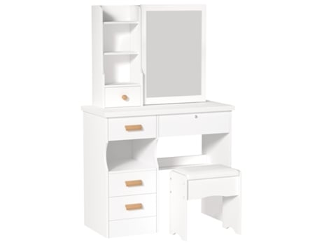Toucadores Para Quarto E Banquinho - Biplut - Espaço De Armazenamento Multifuncional - Design Estável E Duradouro - 80 X 40 X 125 Cm