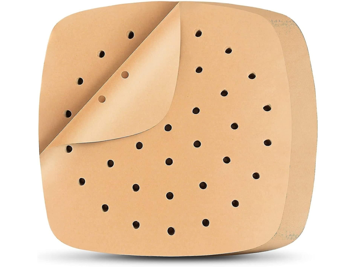 200 Forros De Papel Perfurado Para Air Fryer, Quadrados, 8,5 Polegadas