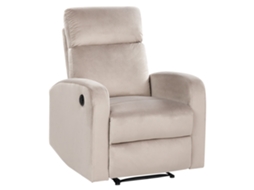 Cadeira Reclinável Beliani Verdal De Veludo Creme 78x73x100