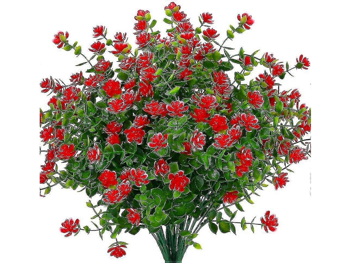 Fake Artificial Para Exterior, Falso Casamento R 12 Peças Lótus Vermelho Slowmoose
