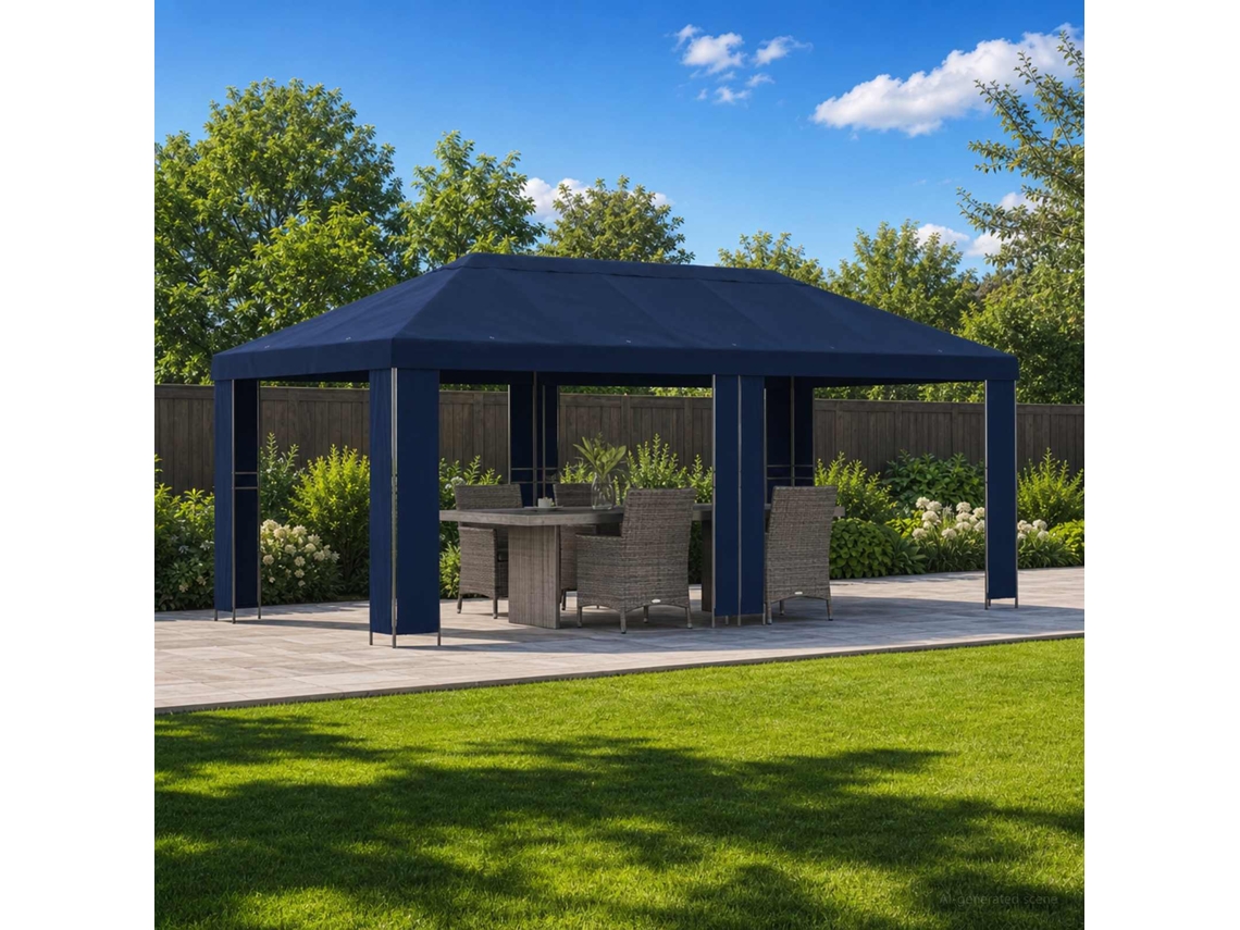Vidaxl Gazebo De Jardim 6 X 3 M Azul Poliéster E Aço 190