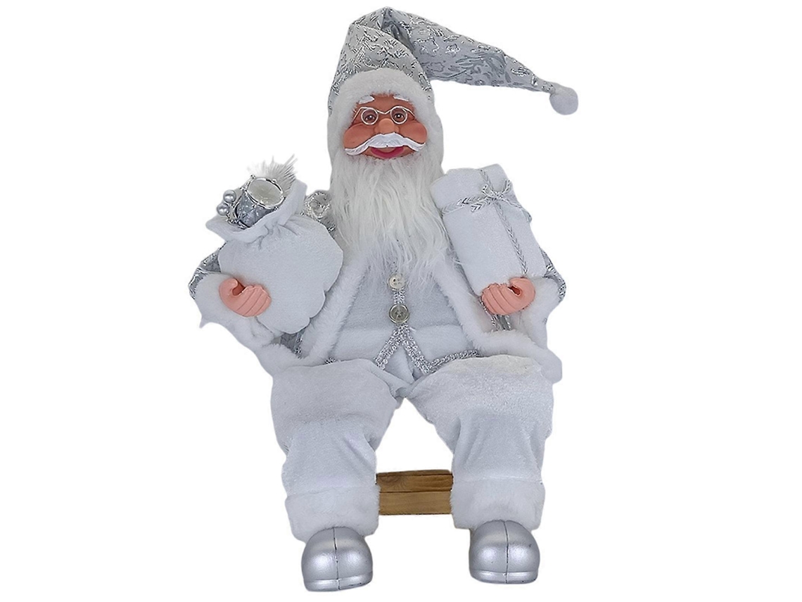 Papai Noel sentado Rebe, 50 cm, decoração de Natal de alta qualidade, presente e decoração para casa, prateado.