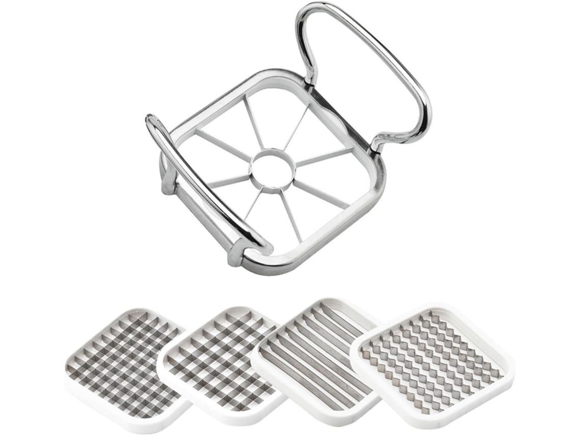 Cortador Frutas Legumes 5 em 1 Inox, Fatiador Cozinha DUREFORWARD