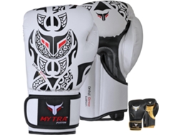 Luvas de Boxe MYTRA FUSION Tribal Power 10oz Couro Sintético Branco